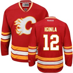 Jarome Iginla Calgary Flames Reebok Premier Red Third Jersey