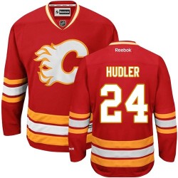 Jiri Hudler Calgary Flames Reebok Authentic Red Third Jersey