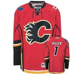 Jonas Hiller Calgary Flames Reebok Authentic Red Home Jersey
