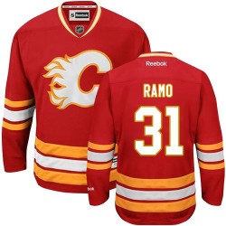 Karri Ramo Calgary Flames Reebok Authentic Red Third Jersey