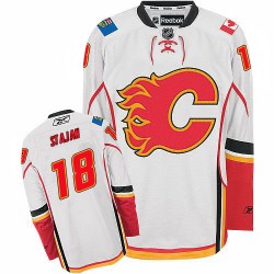 Matt Stajan Calgary Flames Reebok Premier White Away Jersey