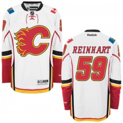 Max Reinhart Calgary Flames Reebok Premier White Away Jersey