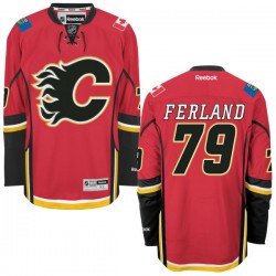 Micheal Ferland Calgary Flames Reebok Authentic Red Home Jersey