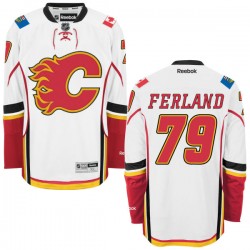 Micheal Ferland Calgary Flames Reebok Authentic White Away Jersey