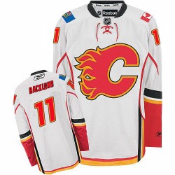 Mikael Backlund Calgary Flames Reebok Authentic White Away Jersey