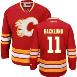 Mikael Backlund Calgary Flames Reebok Premier Red Third Jersey
