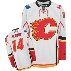 Theoren Fleury Calgary Flames Reebok Premier White Away Jersey