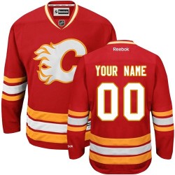 Reebok Calgary Flames Men's Customized Authentic Red Third Jersey