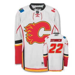 Devin Setoguchi Calgary Flames Reebok Authentic White Away Jersey