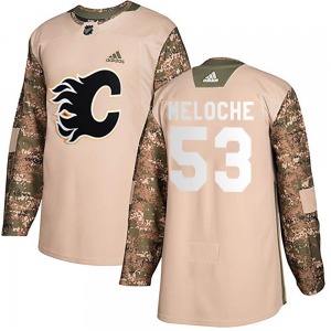 Youth Nicolas Meloche Calgary Flames Adidas Authentic Camo Veterans Day Practice Jersey
