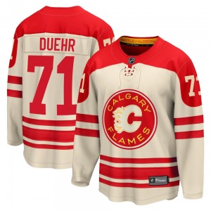 Walker Duehr Calgary Flames Fanatics Branded Premier Cream Breakaway 2023 Heritage Classic Jersey