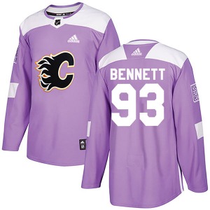 Sam Bennett Calgary Flames Adidas Authentic Purple Fights Cancer Practice Jersey