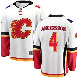 Youth Rasmus Andersson Calgary Flames Fanatics Branded Breakaway White Away Jersey