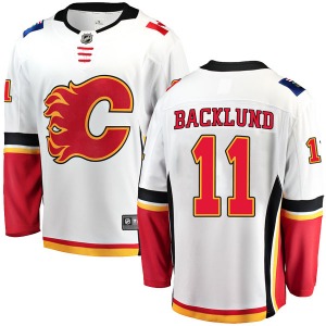 Youth Mikael Backlund Calgary Flames Fanatics Branded Breakaway White Away Jersey