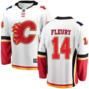 Youth Theoren Fleury Calgary Flames Fanatics Branded Breakaway White Away Jersey