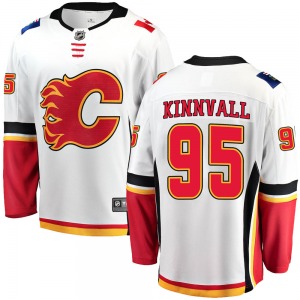 Youth Johannes Kinnvall Calgary Flames Fanatics Branded Breakaway White Away Jersey