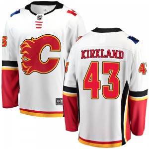 Youth Justin Kirkland Calgary Flames Fanatics Branded Breakaway White Away Jersey