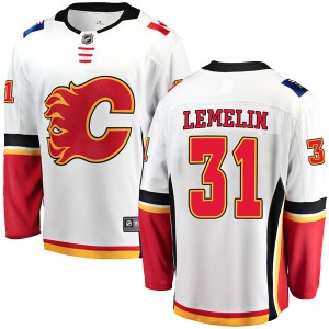 Youth Rejean Lemelin Calgary Flames Fanatics Branded Breakaway White Away Jersey