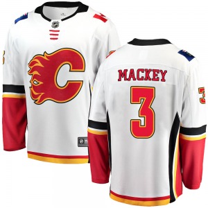 Youth Connor Mackey Calgary Flames Fanatics Branded Breakaway White Away Jersey