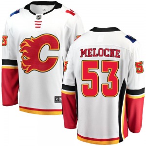 Youth Nicolas Meloche Calgary Flames Fanatics Branded Breakaway White Away Jersey