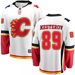 Youth Nikita Nesterov Calgary Flames Fanatics Branded Breakaway White Away Jersey