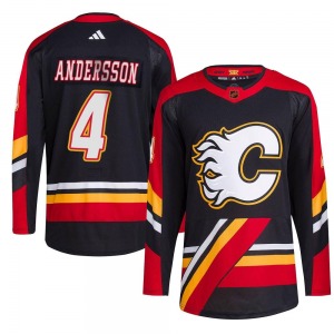 Rasmus Andersson Calgary Flames Adidas Authentic Black Reverse Retro 2.0 Jersey