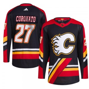 Matt Coronato Calgary Flames Adidas Authentic Black Reverse Retro 2.0 Jersey