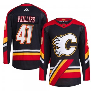 Matthew Phillips Calgary Flames Adidas Authentic Black Reverse Retro 2.0 Jersey