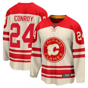 Youth Craig Conroy Calgary Flames Fanatics Branded Premier Cream Breakaway 2023 Heritage Classic Jersey