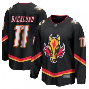 Mikael Backlund Calgary Flames Fanatics Branded Premier Black Breakaway 2022/23 Alternate Jersey