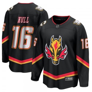 Brett Hull Calgary Flames Fanatics Branded Premier Black Breakaway 2022/23 Alternate Jersey