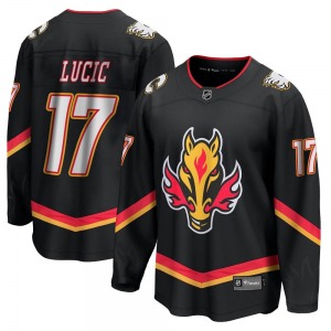 Milan Lucic Calgary Flames Fanatics Branded Premier Black Breakaway 2022/23 Alternate Jersey