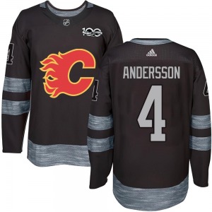 Youth Rasmus Andersson Calgary Flames Authentic Black 1917-2017 100th Anniversary Jersey