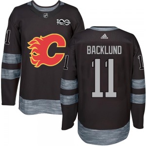 Youth Mikael Backlund Calgary Flames Authentic Black 1917-2017 100th Anniversary Jersey