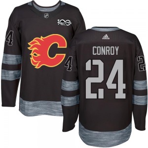 Youth Craig Conroy Calgary Flames Authentic Black 1917-2017 100th Anniversary Jersey