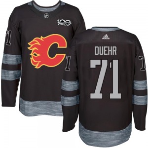 Youth Walker Duehr Calgary Flames Authentic Black 1917-2017 100th Anniversary Jersey
