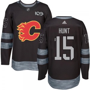 Youth Dryden Hunt Calgary Flames Authentic Black 1917-2017 100th Anniversary Jersey