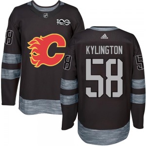 Youth Oliver Kylington Calgary Flames Authentic Black 1917-2017 100th Anniversary Jersey