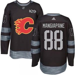 Youth Andrew Mangiapane Calgary Flames Authentic Black 1917-2017 100th Anniversary Jersey