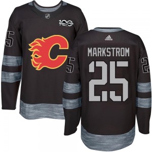 Youth Jacob Markstrom Calgary Flames Authentic Black 1917-2017 100th Anniversary Jersey