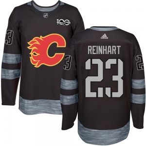 Youth Paul Reinhart Calgary Flames Authentic Black 1917-2017 100th Anniversary Jersey
