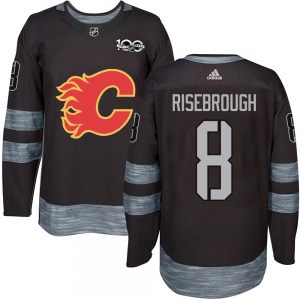 Youth Doug Risebrough Calgary Flames Authentic Black 1917-2017 100th Anniversary Jersey