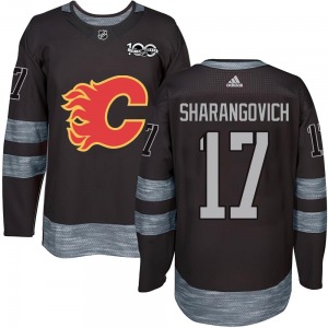 Youth Yegor Sharangovich Calgary Flames Authentic Black 1917-2017 100th Anniversary Jersey