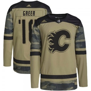 Youth A.J. Greer Calgary Flames Adidas Authentic Camo Military Appreciation Practice Jersey