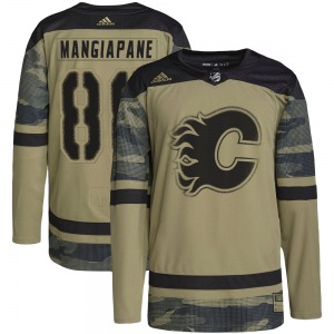 Youth Andrew Mangiapane Calgary Flames Adidas Authentic Camo Military Appreciation Practice Jersey