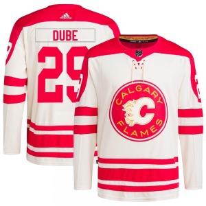 Youth Dillon Dube Calgary Flames Adidas Authentic Cream 2023 Heritage Classic Primegreen Jersey