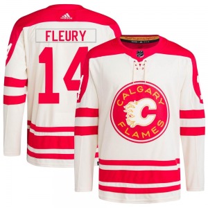 Youth Theoren Fleury Calgary Flames Adidas Authentic Cream 2023 Heritage Classic Primegreen Jersey