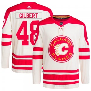 Youth Dennis Gilbert Calgary Flames Adidas Authentic Cream 2023 Heritage Classic Primegreen Jersey