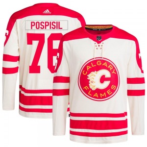 Youth Martin Pospisil Calgary Flames Adidas Authentic Cream 2023 Heritage Classic Primegreen Jersey