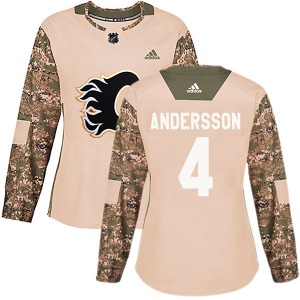 Women's Rasmus Andersson Calgary Flames Adidas Authentic Camo Veterans Day Practice Jersey